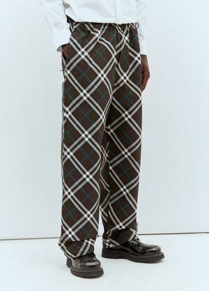 Burberry Check Twill Pants Brown bur0157017