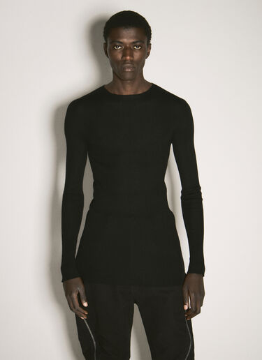 Rick Owens Wool Rib Sweater Black ric0157008