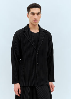 Homme Plissé Issey Miyake Single-Breasted Pleated Blazer Black hmp0157011