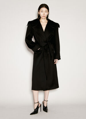 Max Mara Cashmere And Wool Belted Coat Brown max0257013
