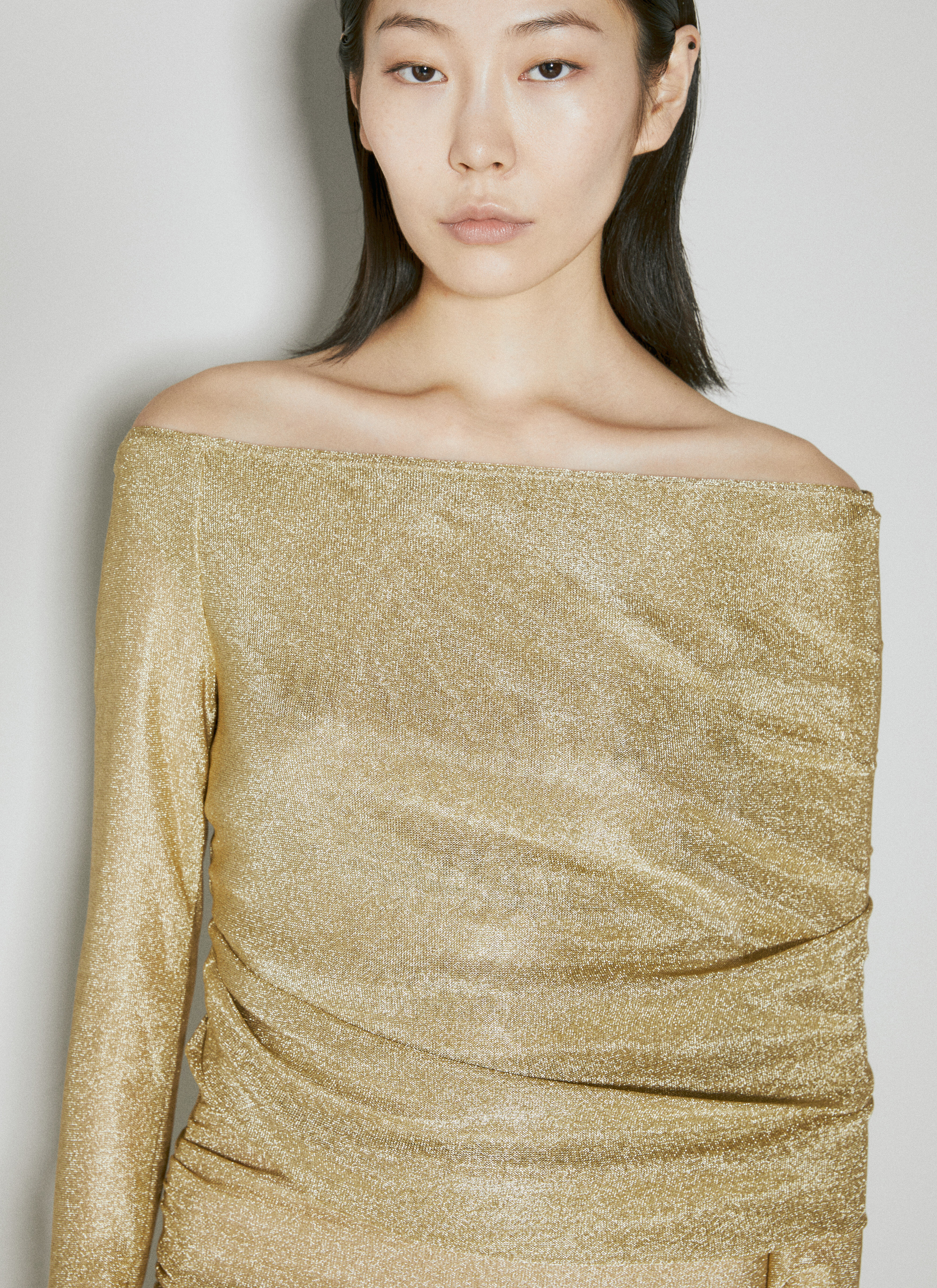 Dolce & Gabbana Women's Lurex Mesh Midi Dress in Gold | LN-CC®