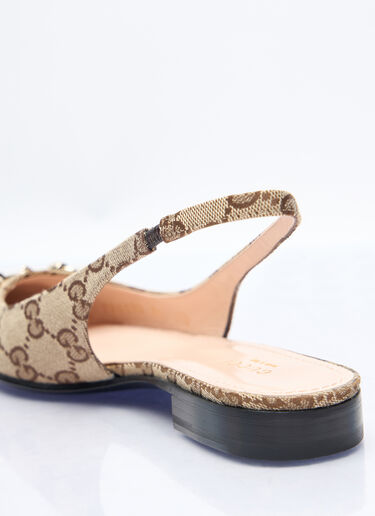 Gucci Horsebit Slingback Ballerina Flats Beige guc0257048