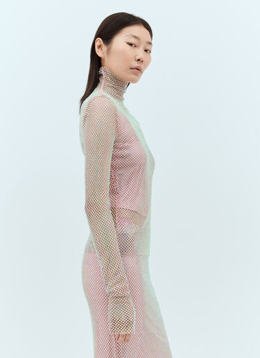 Sportmax Rhinestone High-Neck Top Pink spx0257002