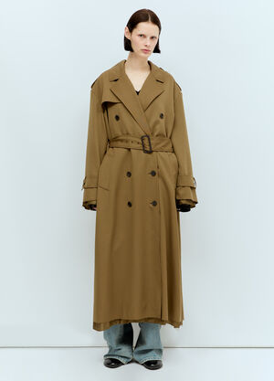 Jacquemus Double-Breasted Gabardine Trench Coat Gold jas0256001