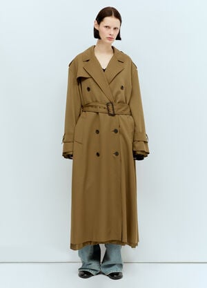 TOTEME Double-Breasted Gabardine Trench Coat Black tot0257001