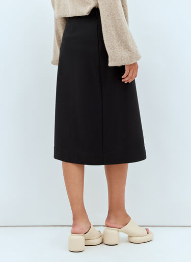 Jil Sander Wool Midi Skirt Black jil0257009