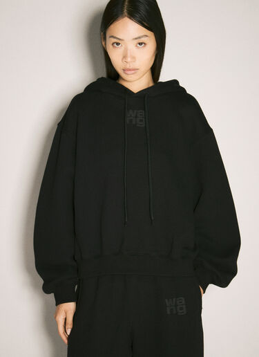 Alexander Wang Essential Terry Hooded Sweatshirt Black awg0257015