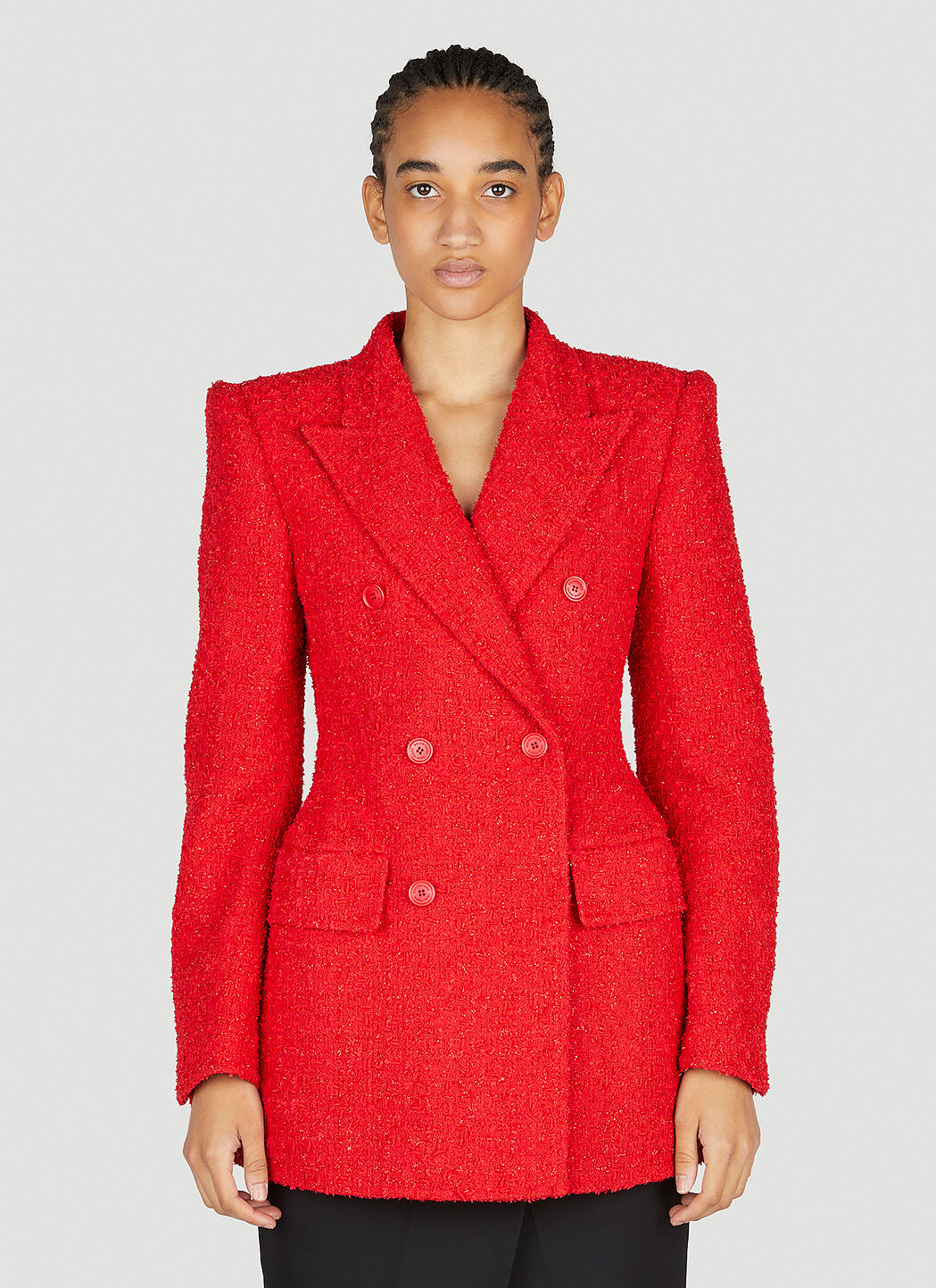 EISA c1950s CRISTOBAL BALENCIAGA Tweed Double Breasted Jacket Skirt Suit  Set  eBay