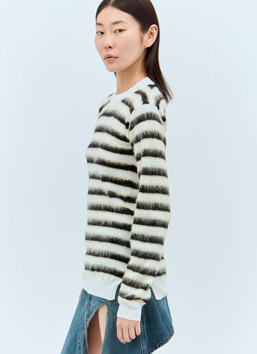 Marni Striped Wool-Mohair Sweater White mni0257008