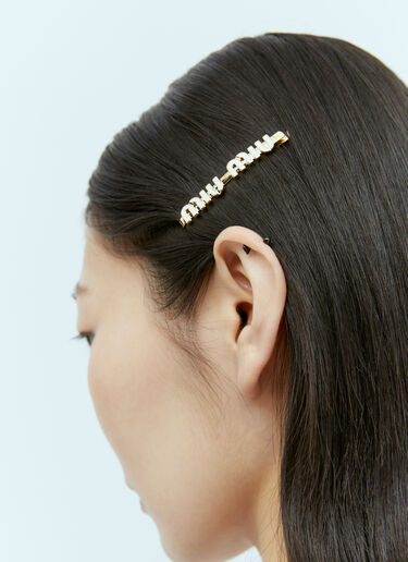 Miu Miu ロゴプレート ヘアクリップ ゴールド miu0255023