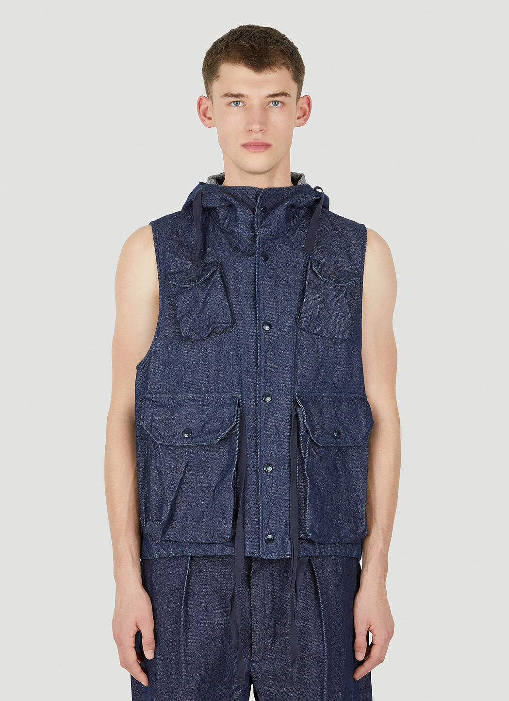 Engineered Garments Field Sleeveless Jacket Male Blue | ModeSens