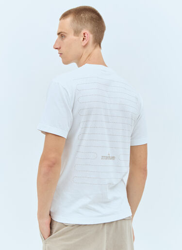 Stone Island Logo Embroidery T-Shirt White sto0158054