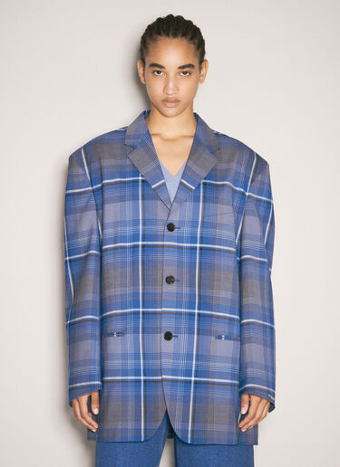 Marni Check Blazer Blue mni0257009