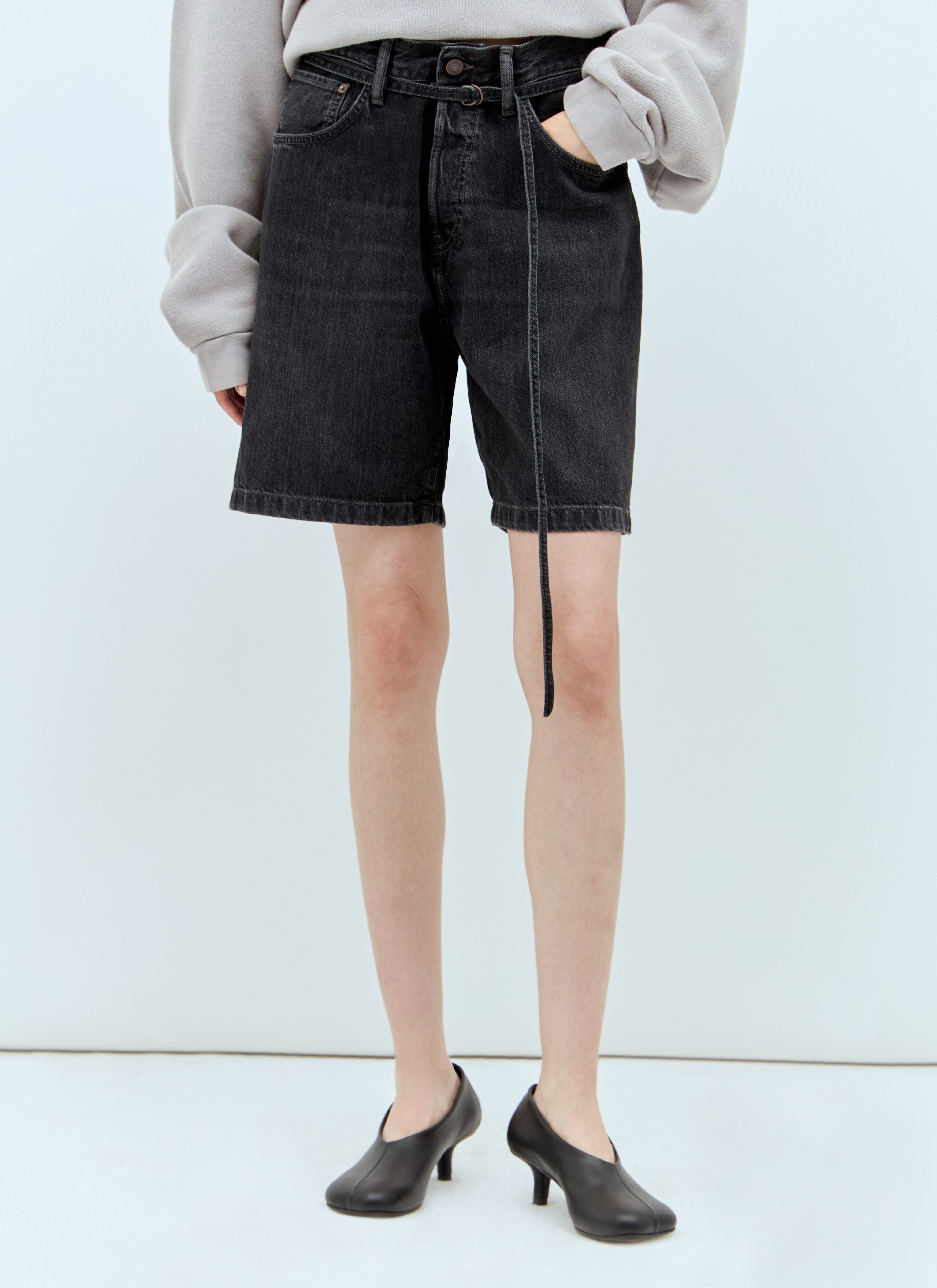 Jean Paul Gaultier Loose-Fit Denim Shorts Black jpg0258007