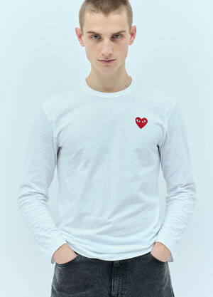 Comme Des Garçons PLAY Logo Patch T-Shirt White cpl0356002