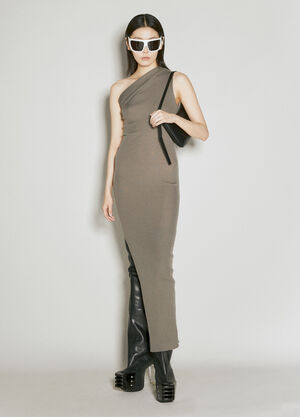 Helmut Lang Wool Knit Maxi Dress Green hlm0254005