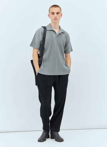 Homme Plissé Issey Miyake Pleated Polo Shirt Grey hmp0157008