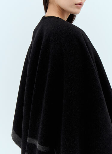 Max Mara Wool Cloak With Fringes Black max0257034