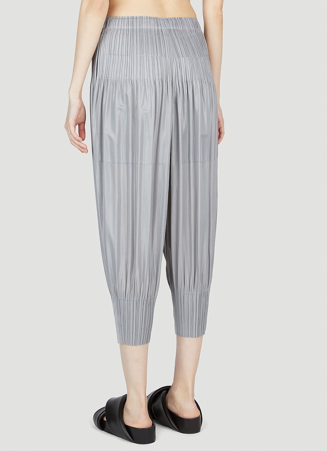 Grey Technical-pleated balloon-leg trousers | Pleats Please Issey Miyake |  MATCHES UK