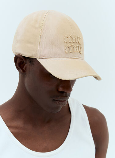 Miu Miu Denim Baseball Cap Beige miu0157011