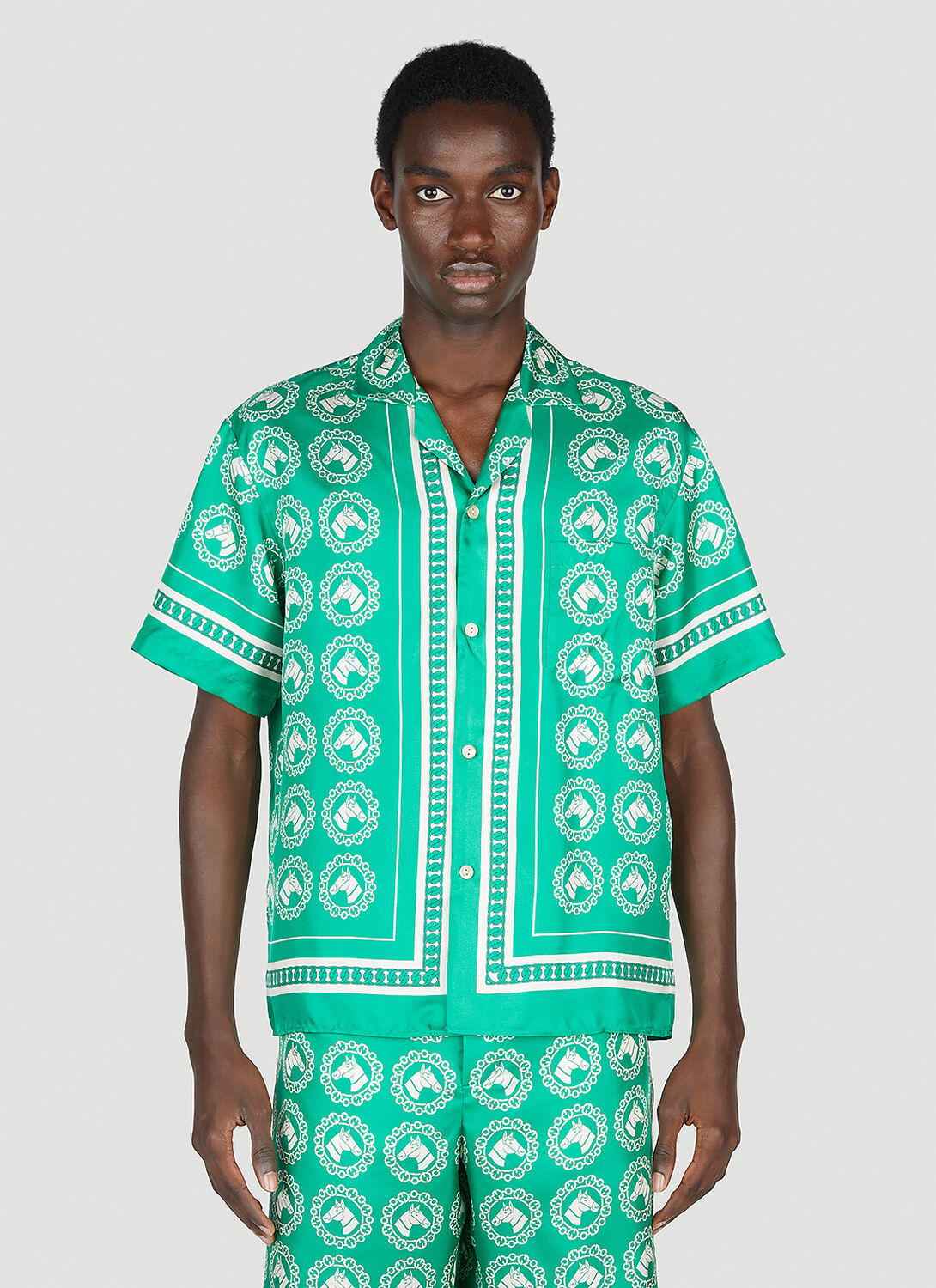 Gucci Silk Shirt in Green for Men