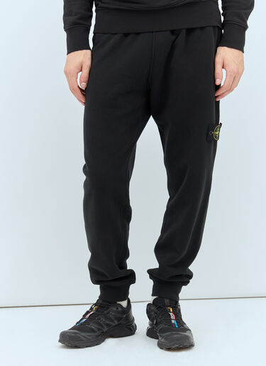 Stone Island Logo Patch Track Pants Black sto0158051