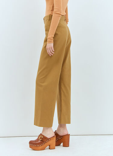 Chloé Cropped Flared Pants Mustard chl0257009