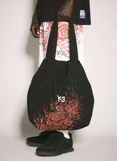 Y-3 JFA Logo Print Tote Bag Black yjf0158016