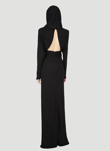 Saint Laurent Hooded Maxi Dress Black sla0252001