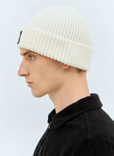 Stone Island Logo Patch Beanie Hat Beige sto0158066