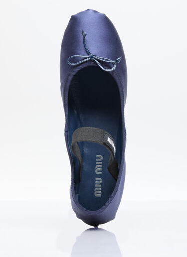 Miu Miu Satin Ballerina Flats Blue miu0257019