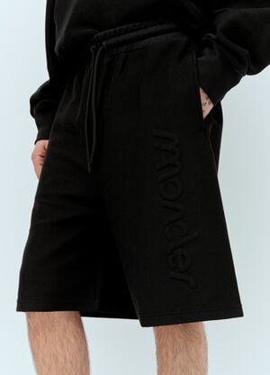 Moncler Raised Logo Drawstring Shorts Black mon0157030