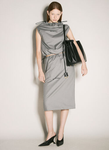 Balenciaga Shoe Bag Midi Skirt Grey bal0258003