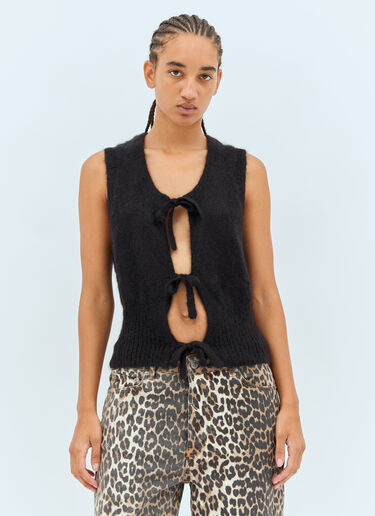 Ganni Mohair String Vest Black gan0258002