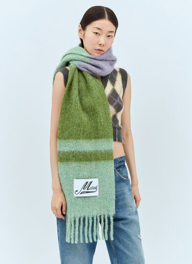 Marni Logo Patch Scarf Green mni0257018