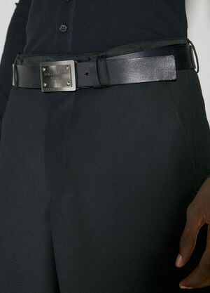 Prada Logo Plaque Leather Belt Silver pra0154016