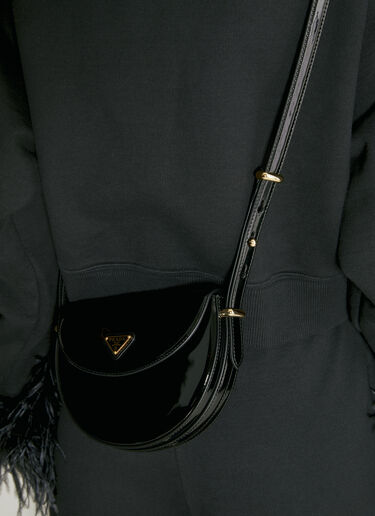 Prada Patent Leather Shoulder Bag Black pra0255013