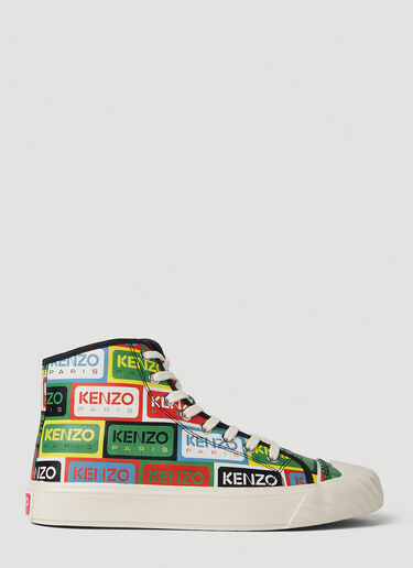 Kenzo Logo Print Sneakers Green knz0252043