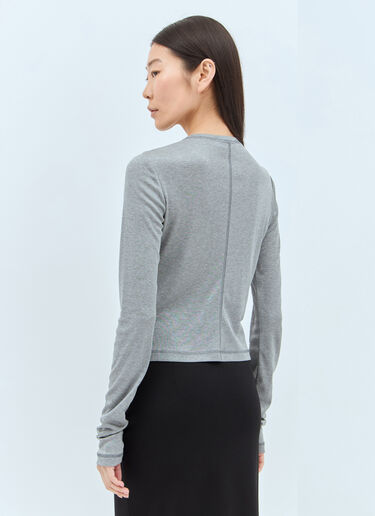 Miu Miu Silk T-Shirt Grey miu0258012