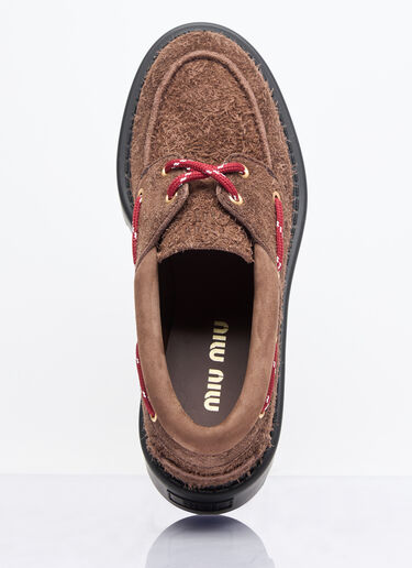 Miu Miu Suede Loafers Brown miu0258020