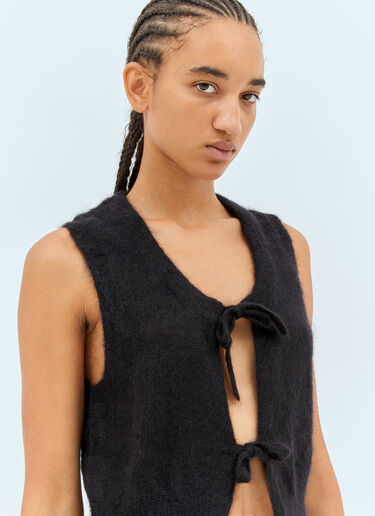 Ganni Mohair String Vest Black gan0258002