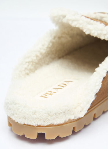 Prada Shearling Slippers Brown pra0258037