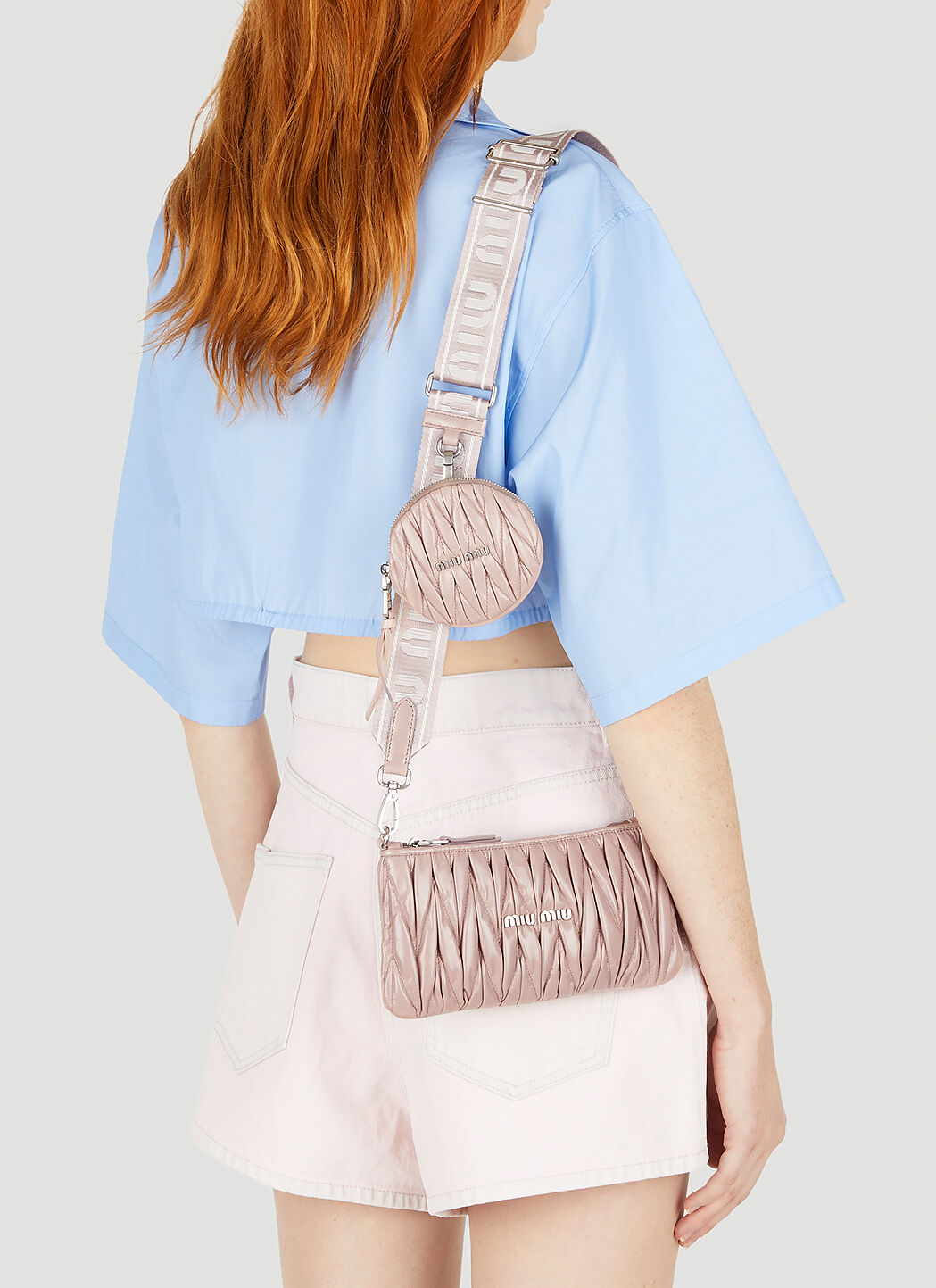 Miu Miu Shine Matelassé Shoulder Bag in Pink | LN-CC