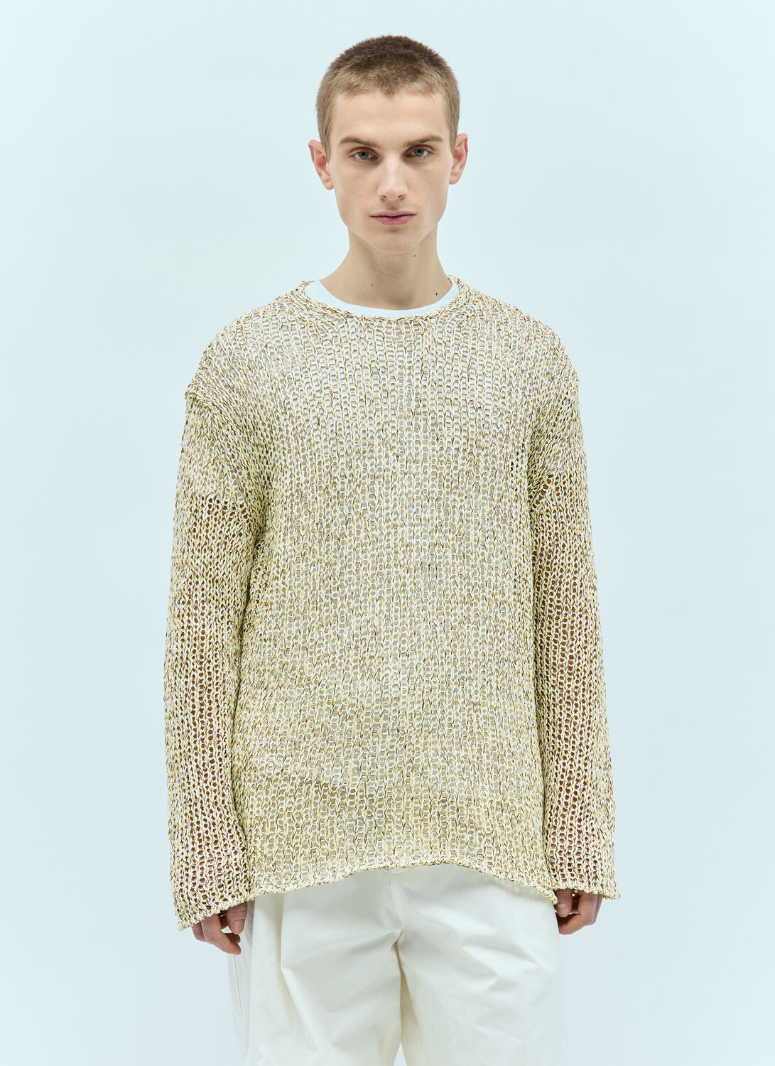 Shop Jil Sander+ Open Knit Sweater In Yellow
