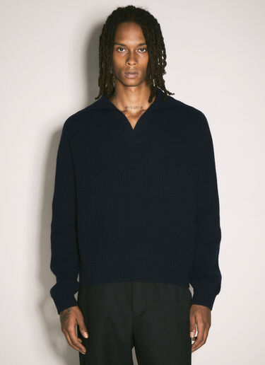 Prada Wool Rib Sweater Navy pra0158009