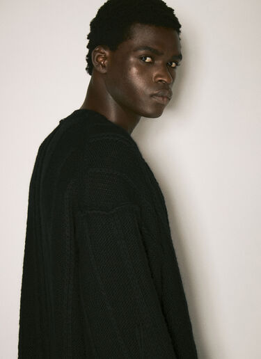 Yohji Yamamoto Cable Knit Sweater Black yoy0158007