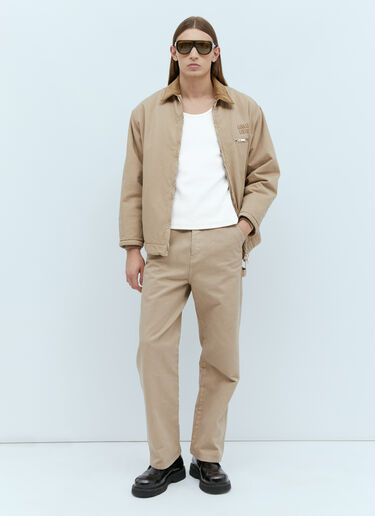 Miu Miu Garment-Dyed Gabardine Blouson Jacket Beige miu0155001