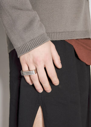 Acne Studios Double Grill Ring Silver acn0156021