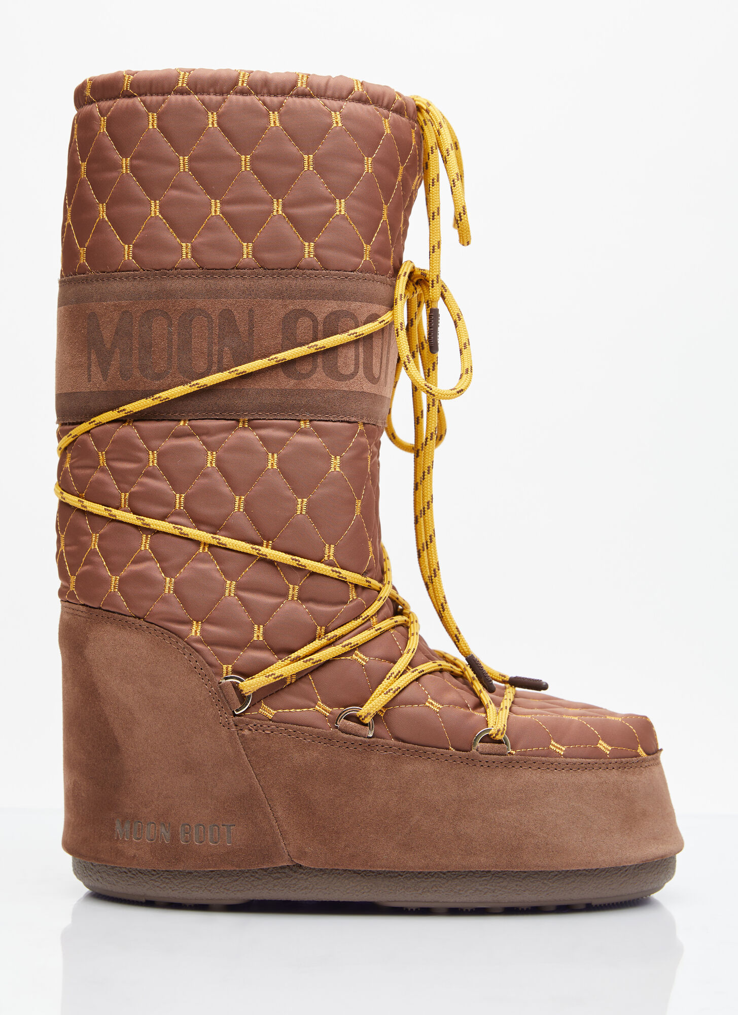 Shop Moon Boot Icon Quilted Boots In Brown