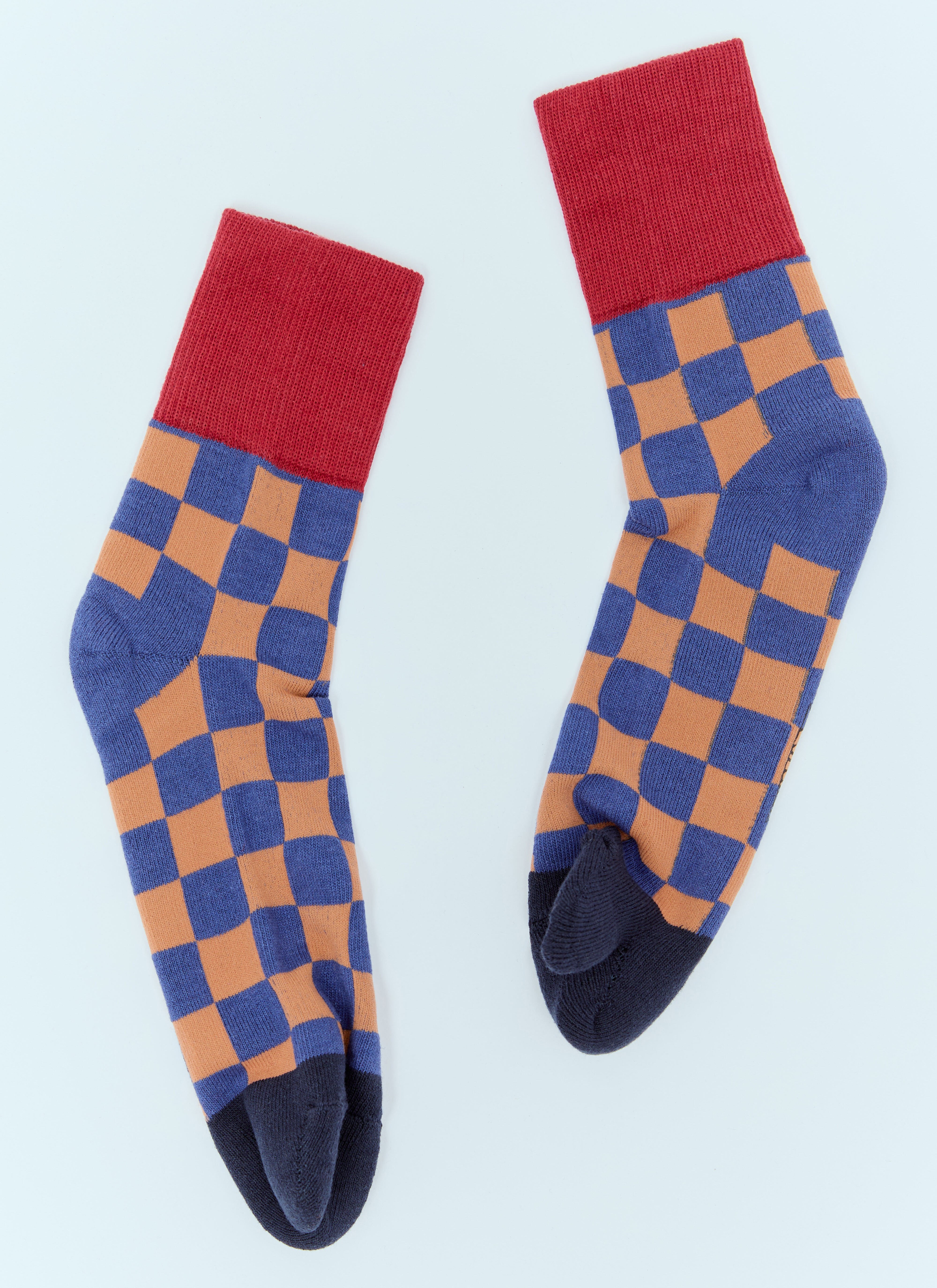 Maison Margiela Tabi Checker Ankle Socks Beige mla0155021